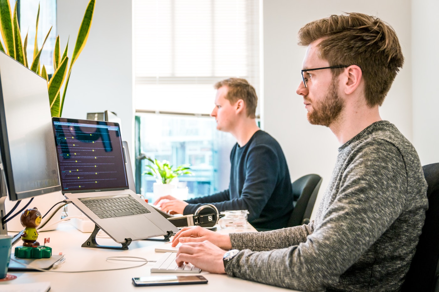 Product team working together in an office